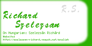richard szelezsan business card